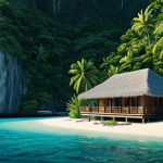 Image Prompt 1: Serene Island Retreat with Marine Life**